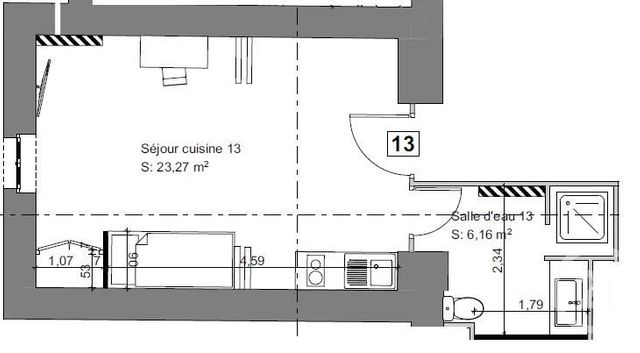Appartement Studio à louer - 1 pièce - 20.2 m2 - BRIVE LA GAILLARDE - 19 - LIMOUSIN - Century 21 Jaubert Et Regaudie