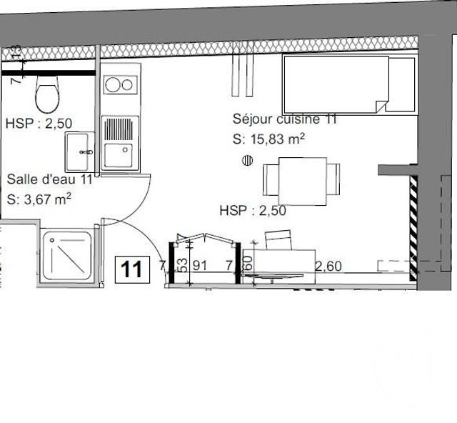 Appartement Studette à louer - 1 pièce - 19.5 m2 - BRIVE LA GAILLARDE - 19 - LIMOUSIN - Century 21 Jaubert Et Regaudie