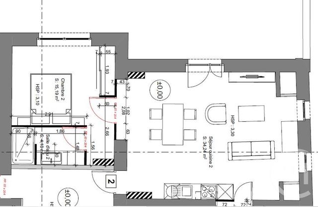 Appartement F2 à louer - 2 pièces - 57.44 m2 - BRIVE LA GAILLARDE - 19 - LIMOUSIN - Century 21 Jaubert Et Regaudie